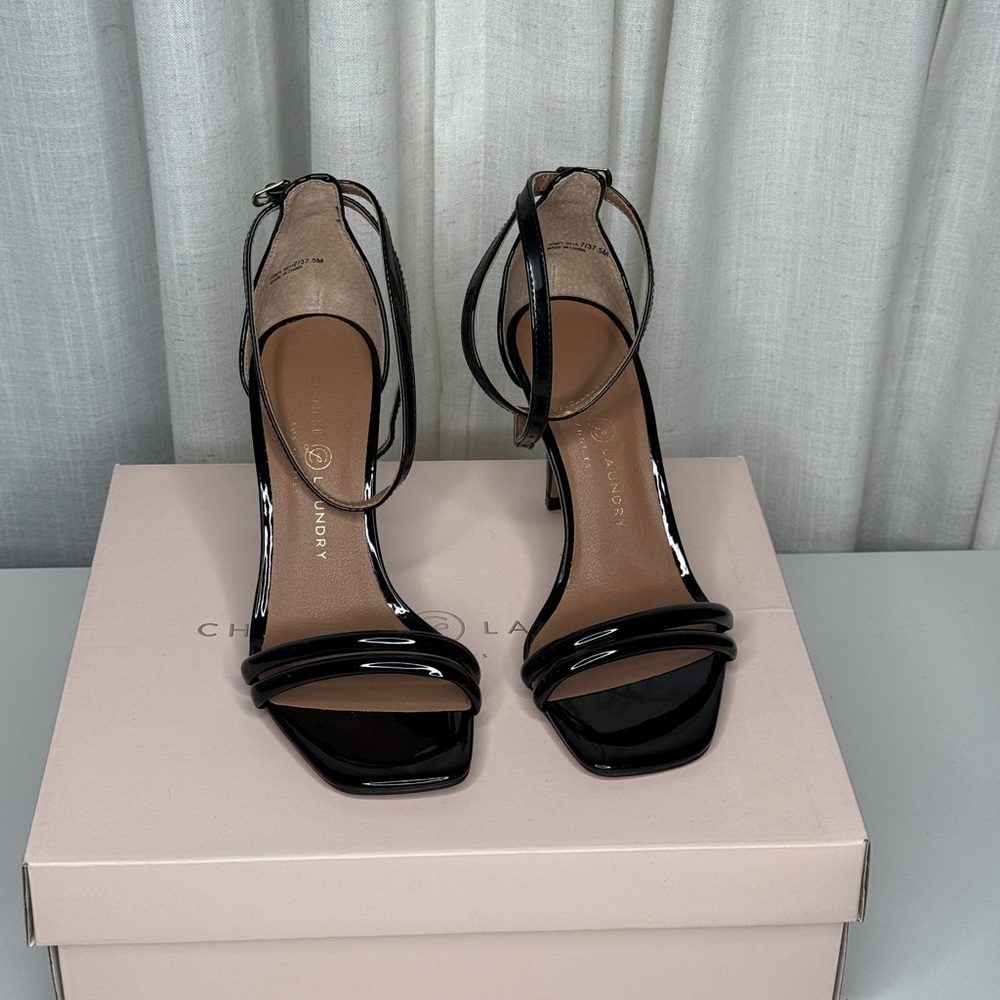Chinese Laundry Black Strappy Heels